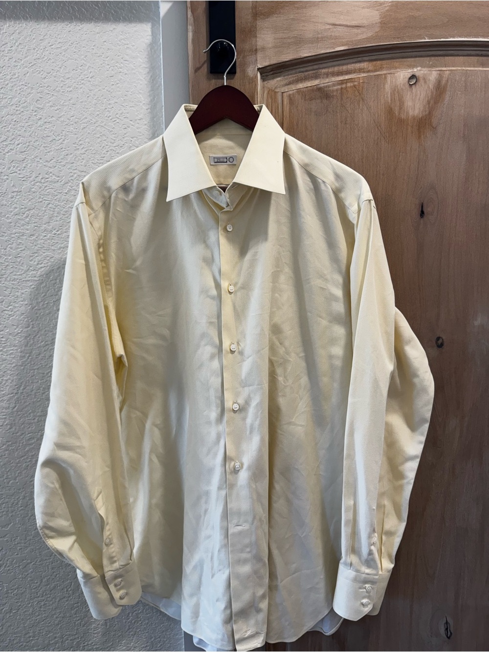 Zilli Dress Shirt Mens 43 - 17 Button Up Cream Formal Made in Italy